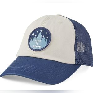 Life is good twinkling trees blue cap